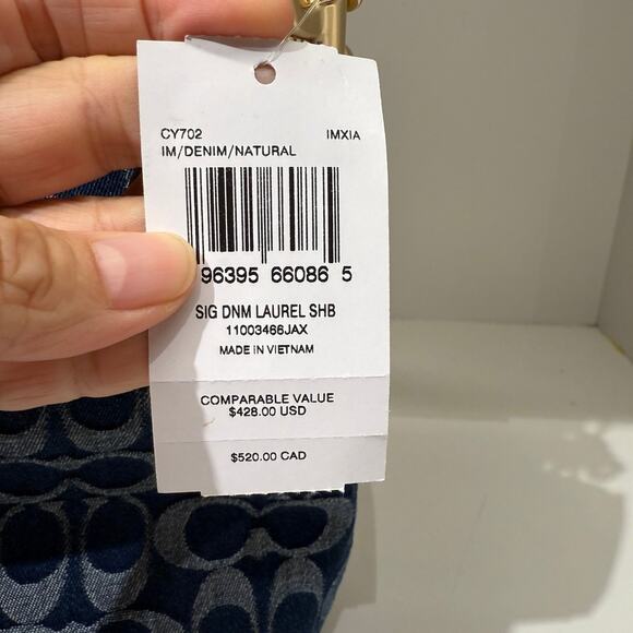 Coach Laurel Shoulder Bag In Signature Denim CY702 & gift receipt - Picture 8 of 16